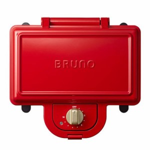 ブルーノ BRUNO ホットサンドメーカー 耳まで焼ける 電気 ダブル レッド BO(中古品)