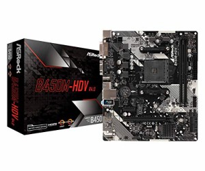 ASRock マザーボード B450 M-HDV R4.0 AMD Ryzen AM4 対応 B450 Micro ATX (中古品)