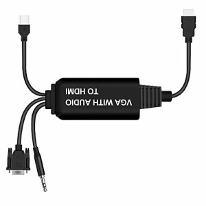 VGA HDMI 変換アダプタ CANEOV 金メッキVGA→HDMI 出力 ビデオ変換ケーブル(中古品)