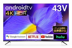 TCL 43V型 4K対応 液晶テレビ スマートテレビ(Android TV) 43P8B 外付けHDD(中古品)
