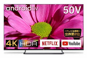 TCL 50V型 4K対応 液晶テレビ スマートテレビ(Android TV) 50P8S 外付けHDD(中古品)