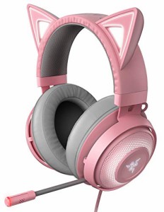 Razer Kraken Kitty Quartz Pink ゲーミングヘッドセット USB THX7.1 ネコ (中古品)