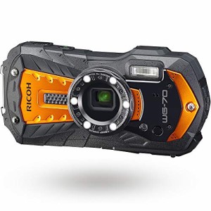 RICOH WG-70 オレンジ リコー本格防水デジタルカメラ 14m防水 (連続2時間) (中古品)