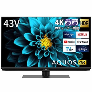 シャープ 43V型 液晶 テレビ AQUOS 4T-C43DL1 4K チューナー内蔵 Android T(中古品)