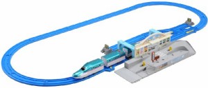 プラレール 連結!E5系「はやぶさ」&トミカ駅前ロータリーセット(未使用品)