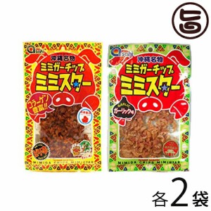 あさひ ミミガーチップ ミミスター ピリ辛 40g ガーリック味 30g 2種セット×各2袋 沖縄 土産 人気 珍味 豚耳 おつまみ