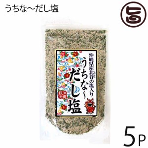 はぎの食品 沖縄限定 沖縄県産北谷の塩入り うちな〜だし塩 160g×5P だし塩 和風 お土産