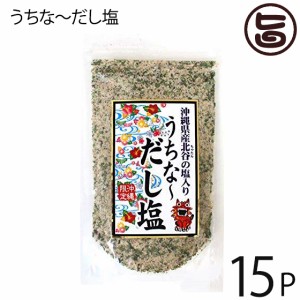 はぎの食品 沖縄限定 沖縄県産北谷の塩入り うちな〜だし塩 160g×15P だし塩 和風 お土産