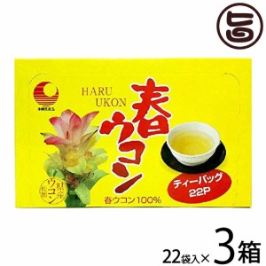 春ウコン ティーバッグ 44g (2g×22袋入り)×3箱 うこん 沖縄県産 無農薬栽培 防腐剤不使用 着色料不使用