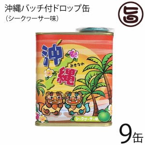 ジーエー 沖縄バッチ付ドロップ缶 シークワーサー味 85g×9缶 沖縄 土産 人気 ドロップス おまけ付き 缶 キャンディ