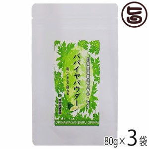 沖縄やんばる産 まるごとパパイヤパウダー 80g×3P 渡具知農園 沖縄 健康食品 自家農園栽培 青パパイヤ 無農薬