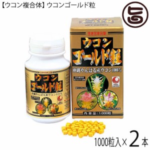 ウコン複合体 ウコンゴールド粒 1000粒入×2本 沖縄県産ウコン100％ 秋ウコン