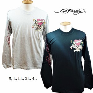 【Ed Hardy】（エドハーディー）　ロンＴ　ブラック・杢グレー　Ｍ・Ｌ・LL・3L・4L　Ｔシャツ　長袖　[LOVE KILLS SLOWLY]