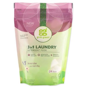 3in1 洗濯洗剤ポッド ラベンダーwithバニラ 24個 432g（15.2oz）grab green（グラブグリーン）