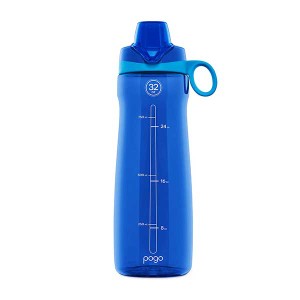 プラスチックウォーターボトル チャグ蓋付き ブルー 約1L （32oz） Pogo（ポゴ）