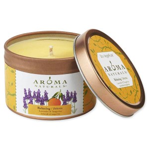 100%天然大豆エッセンシャルオイルキャンドル リラクシング ラベンダー & タンジェリン 79g（2.8oz） Aroma Naturals（アロマナチュラル