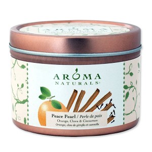 100%天然大豆エッセンシャルオイルキャンドル ピースパール オレンジ クローブ & シナモン 79.38g（2.8oz） Aroma Naturals（アロマナチ