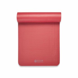 GAIAM エッセンシャル フィットネスマット & スリング ヨガマット （10mm）レッド ガイアム