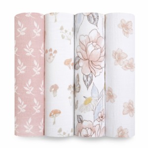 aden&anais  オーガニックスワドル 4枚パック アースリー earthly 花 エイデンアンドアネイ organic swaddles 出産祝い プレゼント ギフ