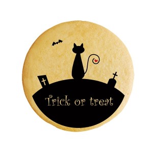 クッキー イラスト プリント メッセージ ハロウィン Trick or treat 黒猫 お祝い プチギフト 洋菓子 お菓子 お取り寄せスイーツ 通販 人