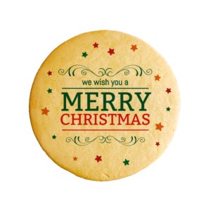 クッキー イラスト プリント メッセージ クリスマス Merry Christmas - 星 お祝い プチギフト 洋菓子 お菓子 お取り寄せスイーツ 通販 人