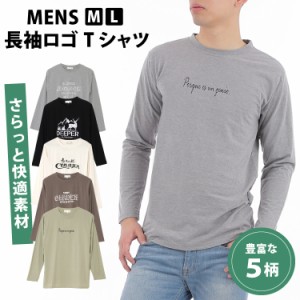 送料無料 メンズ 長袖 ロゴTシャツ ロンT 長袖Tシャツ プリント ロゴ カットソー M L 1000円ポッキリ 1枚までメール便1通発送