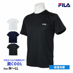 半袖 Tシャツ メンズ フィラ FILA クルーネック 丸首 吸湿冷感 UVカット シンプル カットソー 男性 大人 潤COOL M L LL