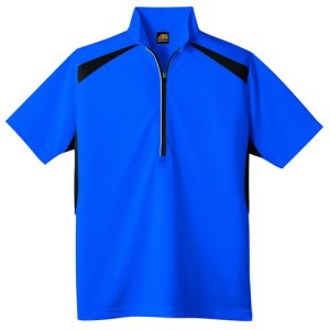 コーコス信岡 AS-577 半袖ハーフジップアップシャツ M ブルー