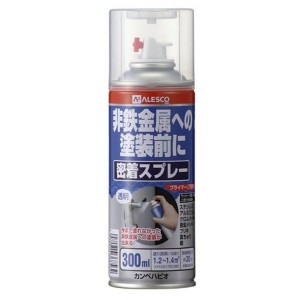 カンペハピオ(Kanpe Hapio) 非鉄金属用密着スプレー とうめい 300ML　油性 屋内外用 つや消し 透明 クリア 下塗り 下地塗り