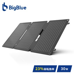 【在庫有・即納】Bigblue ソーラーパネル 30W SP30 充電 バッテリー 停電  ソーラーチャージャー 太陽光発電 太陽光パネル 急速充電 節電