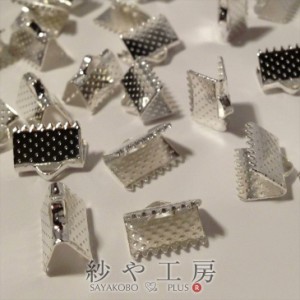 レース留め 約30個 ヒモ留め 白銀 10mm 1.0cm フック 金具 ハンドメイド リボンパーツ