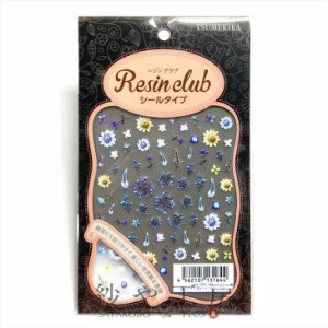 Resin club(レジンクラブ) 埋め込みレジンシール ドライフラワー ブルー 88×150mm お花 1枚 シール 