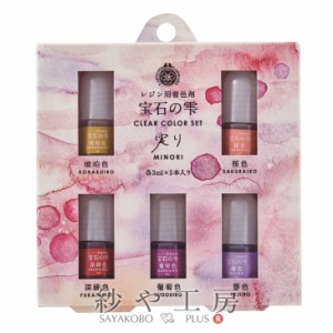 ＼15％OFF／ パジコ 宝石の雫 クリアカラーセット ＜ 実り ＞ 暖色系 5色セット 各3ml PADICO UVレジン LEDレジン レジン着色剤 アクセサ