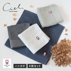 【30％OFF】今治タオル ハンカチ 6枚セット シエル 送料無料 (ネコポス) まとめ買い タオルハンカチ RSL ハンドタオル ミニタオル 速乾 