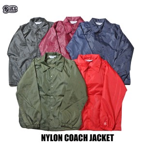 BLUCO(ブルコ) 050-021 NYLON COACH JACKET 全5色(ブラック・バーガンディ・オリーブ・ネイビー・レッド) 