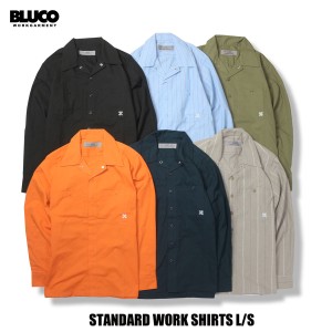 BLUCO(ブルコ)OL-109-022 STD WORK SHIRTS L/S 6色(BLK/NVY/OLV/ORG/SAXst/GRYst)