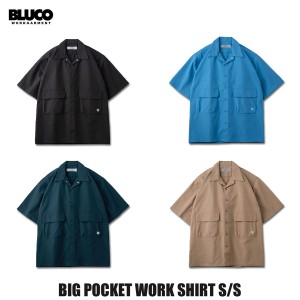 BLUCO(ブルコ) OL-21-002 BIG POCKET WORK SHIRT S/S 4色(BLK/BLU/NVY/KHK)