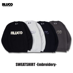 BLUCO(ブルコ) OL-1209 SWEATSHIRTS -Embroidery- 4色(BLK/ASH/NVY/GRY)