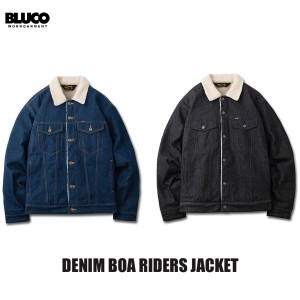 BLUCO(ブルコ) OL-1307 DENIM BOA RIDERS JACKET 2色(NVY/BLK)