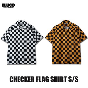 BLUCO(ブルコ) OL-1107 CHECKER FLAG SHIRT S/S 2色(WHT/MTD)