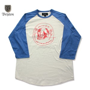  BRIXTON(ブリクストン)TEMPUS 3/4 Sleeve Tee ブルー Sサイズ