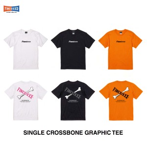 FINESIXXX(ファインシックス) SINGLE CROSSBONE GRAPHIC TEE 3色(ホワイト・ブラック・オレンジ)