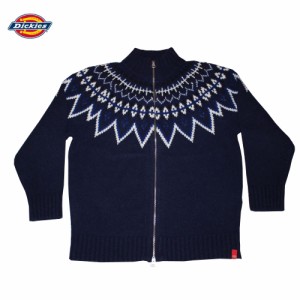 Dickies(ディッキーズ) 求心柄スタンドカラーL/S-ZIP UPカーディガン　ネイビー Mサイズ