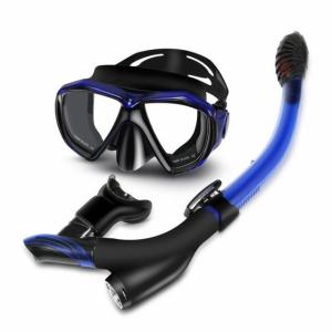 シュノーケルセット 【最新改良版】 パノラマ強化ガラスと革新的な水 - 空気分離チャンバードライトップシュ