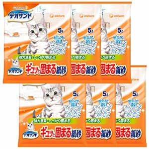 まとめ買いデオサンド 猫用 サンド ギュッと固まる 紙砂 30L(5L×6) おしっこ ペット用品 ユニチャーム