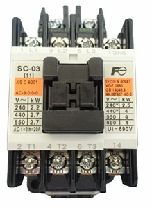 富士電機 標準形電磁接触器 ケースカバー無 SC-03 コイルAC100V 1A