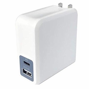 カシムラ Power Delivery対応 USB AC充電器 TypeA/Type-C(2ポート)AC TypeC-PD 45W 2P WH