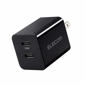 エレコム 充電器 Type-C 2ポート USB PD対応 20W 2台同時充電 折りたたみ式プラグ 小型 iPhone 14/13/12/11