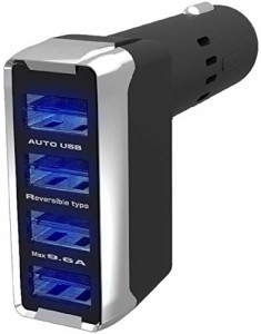 カシムラ(Kashimura) DC-9.6A-リバーシブルUSB 4ポート 自動判定 USB車載充電器 分配器 ダイレクト 高出力 12V/2