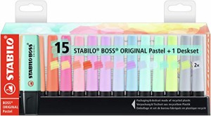 STABILO スタビロ 蛍光ペン ボス パステル 15本 デスクセット 7015-2-5